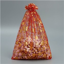 Мешочек подарочный органза «Новогодние желания», 20×30 см ± 1.5 см