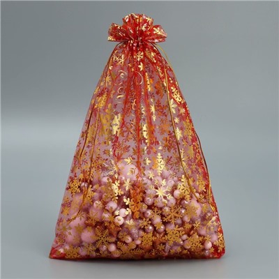 Мешочек подарочный органза «Новогодние желания», 20×30 см ± 1.5 см