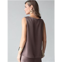 Элегантный топ с V вырезом из струящегося сатина