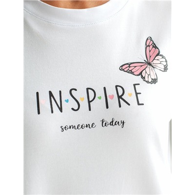 Футболка с принтом свободная эластичная из премиального хлопка