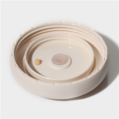 Кружка «Бьорн», 850 мл, с крышкой и трубочкой, стекло, бежевая