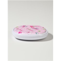 Зеркало складное «Флаконы», 7.5×7.5 см, с увеличением х2, нежно-розовое