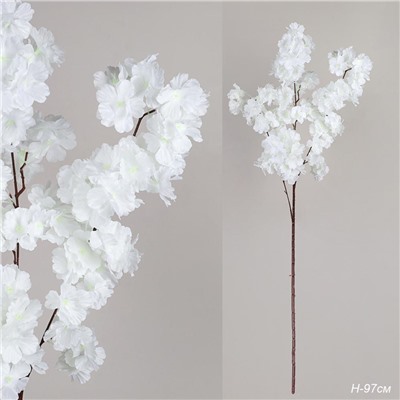 Цветок искусственный Сакура 97 см / WGF-01 /уп 10/500/белый