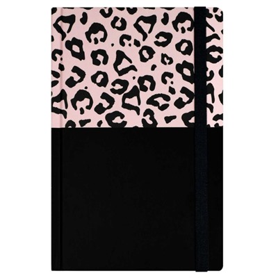 Ежедневник недатированный А5 192 стр. 71541 "ЛЕОПАРД РОЗОВЫЙ" клетка, на резинке Феникс