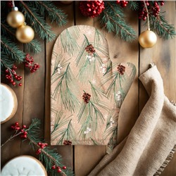 Варежка-прихватка новогодняя Spruce branches 20×28 см, 100% хлопок, саржа 190 г/м², ватин 250 г/м²