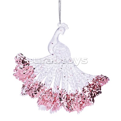 Новогоднее украшение "Золотой павлин" (14см)