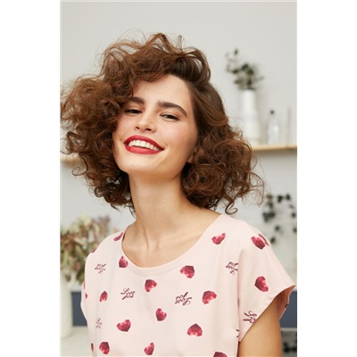 Пижама фуфайка (футболка), шорты жен Mia Cara SS21WJ330 French Kiss сердечки