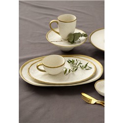 Блюдо сервировочное Magistro Poursephona, 37×24 см, фарфор, бежевое