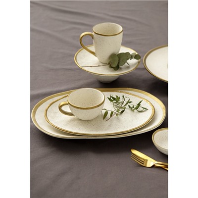 Блюдо сервировочное Magistro Poursephona, 37×24 см, фарфор, бежевое