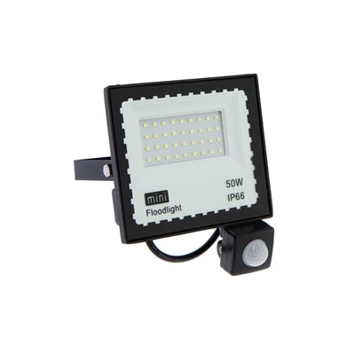 Прожектор светодиодный, 50 Вт, 4000 Лм, 6500К, Датчик движения, IP66