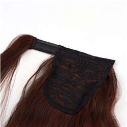 Хвост накладной, волнистый волос, на резинке, 60 см, 100 г, блонд, каштановый(#SHT12C/SHT85)