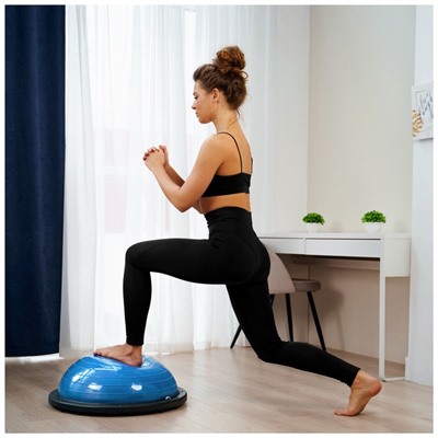 Полусфера BOSU гимнастическая ONLYTOP, 58×25 см, с насосом, синяя