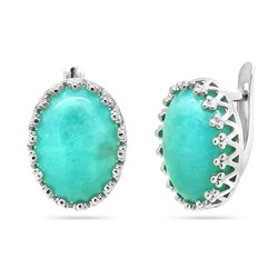 Серьги из серебра амазонит, СПН4064