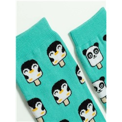 CONTE Хлопковые носки HAPPY c рисунками &quot;panda & penguin&quot;