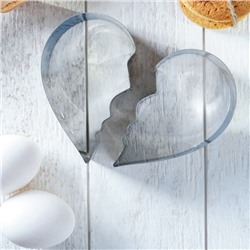 Набор форм для печенья Доляна «Половинки», 2 шт., 12×10×4 см, цвет серебристый