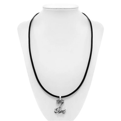Колье из серебра кожа, Ю-52003ч