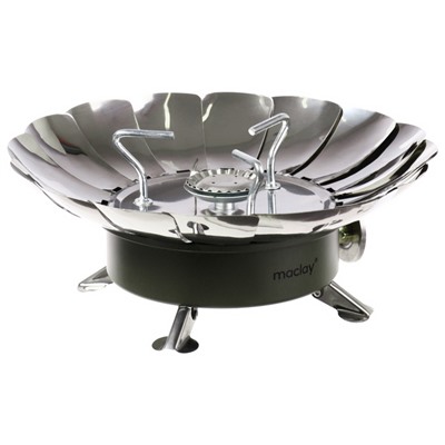 Плита газовая портативная maclay, для кемпинга, с ветрозащитой, 17×13 см, большая, круглая