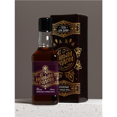Гель для душа виски мужской «С Новым Годом!», 250 мл, аромат древесный с пряными нотами, Чистое счастье