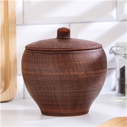 Горшок для жаркого «Гладкий», 550 мл, красная глина