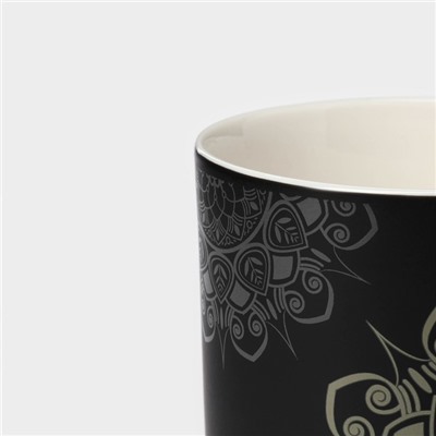 Кружка Доляна «Мандала», 380 мл, фарфор, золотистое узор