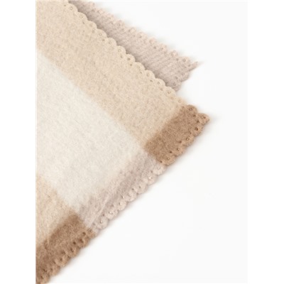 Плед флисовый «Экономь и Я. Клетка», бежевый, 150×130 см, флис 160 г/м²