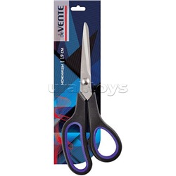 Ножницы канцелярские "Titanium" 19 см, лезвия из нержавеющей стали с титановым покрытием, двухцветные прорезиненные кольца, в картонном блистере