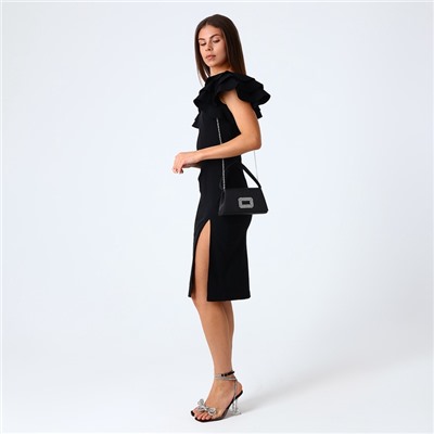 Сумка-клатч женская вечерняя на магните, чёрная