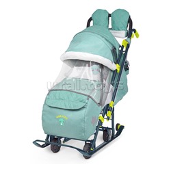 Коляска комбинированная "Ника детям 7-7" (дизайн в джинсовом стиле зеленый) сколы царапины , лкп бу