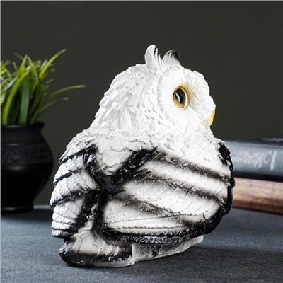 Копилка для денег «Совушка малая», полистоун, белая, 16×18 см