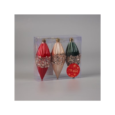 Ёлочная игрушка набор 3 шт. «Сосулька Коул» 12×4.5 см, МИКС