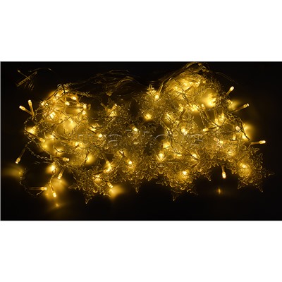 Электрогирлянда-занавес "Снежинки" 3м, 96 ламп, светодиодная, теплый