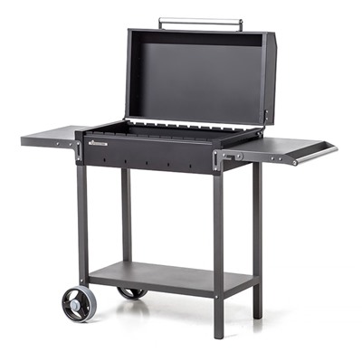 УЦЕНКА Мангал «MAH 203», 128.5×52×90.1 см, 2 мм, колеса, боковые полки, крышка