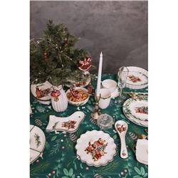 Блюдо для запекания новогоднее Доляна «Сказки зимнего леса», 1.3 л, 28.8×25×4.3 см, доломит, белое