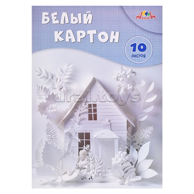 Картон белый А4, 10л. "Домик"