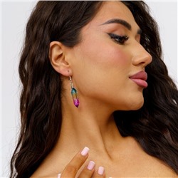 Серьги длинные натуральный камень Радужный кварц, 1050, арт.218.065