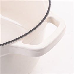 40632 Кастрюля чугун 3,6 л эмаль/покрытие белая MB (х2)