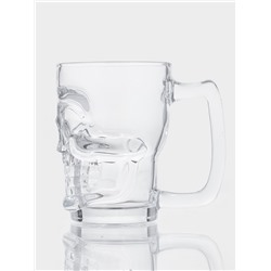 Пивная кружка «Череп. Хэллоуин», 350 мл, стекло, прозрачная