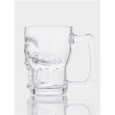 Пивная кружка «Череп. Хэллоуин», 350 мл, стекло, прозрачная