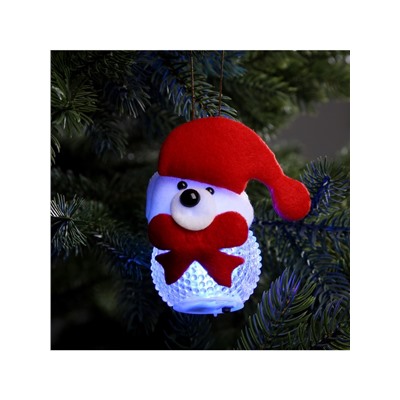 Ёлочная игрушка «Медвежонок», 10 см, от батареек, свечение мульти (RGB)