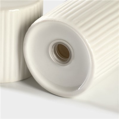 Набор для специй BellaTenero «Эстет. Грани», солонка, перечница 100 мл, на бамбуковой подставке, фарфор, белый