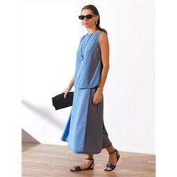 Юбка миди на запах А-силуэта из джинсового лиоцелла