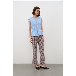 Брюки  TR2535_Brown Checkers/Коричневый, белый