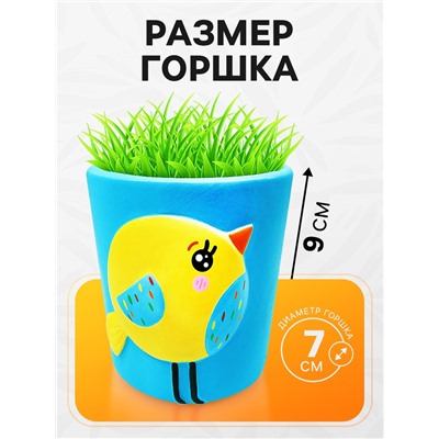 Набор для опытов, для детей «Выращиваем травку», растение в горшочке «Птичка»