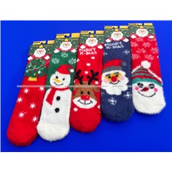 AMIGOBS носки женские НОРКА "НОВОГОДНИЕ  ПУШИСТИКИ"