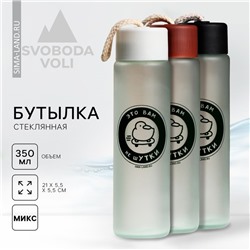 Бутылка для воды стеклянная «Утки», 350 мл, МИКС