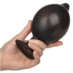 Черная расширяющаяся анальная пробка XL Silicone Inflatable Plug - 16 см.
