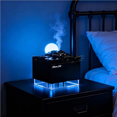 Светильник-увлажнитель "Луна" цвет чёрный, в коробке