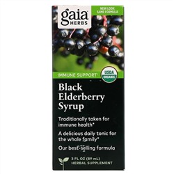 Gaia Herbs, Сироп бузины черной, 3 унции (89 мл)