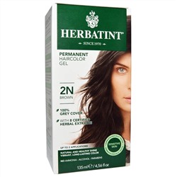 Herbatint, перманентная гель-краска для волос, 2N, коричневый, 135 мл (4,56 жидк. унций)