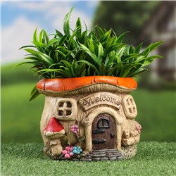 Декоративное кашпо для цветов «Домик», 14×14×11 см, керамическое, Greengo